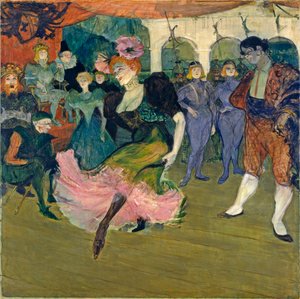 Marcelle Lender tańczy bolerko w „Chilperic”, 1895 autorstwa Henri de Toulouse Lautrec